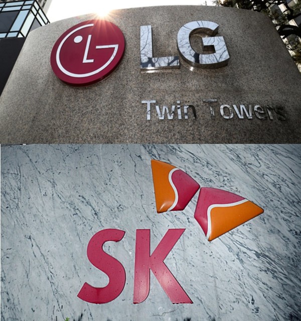 서울 여의도 LG 본사 표지석. 서울 종로구 서린동 SK이노베이션 본사. (사진=뉴시스)