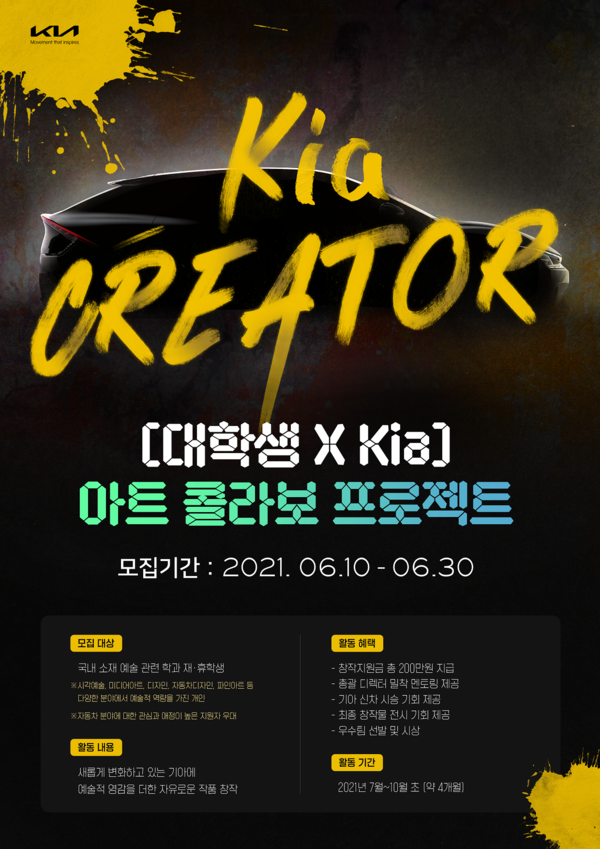 기아 크리에이터 4기 모집 포스터 (이미지제공=기아)