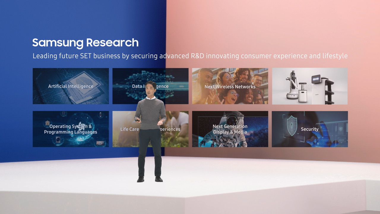 '삼성 AI 포럼 2021'에서 기조연설을 하고 있는 삼성리서치 승현준 소장(사장)