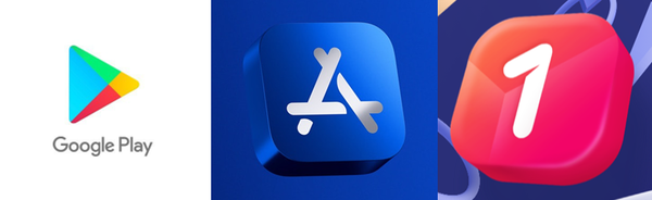 앱 마켓 3사. 왼쪽부터 구글 플레이스토어, 애플 앱스토어, SK스퀘어 원스토어 