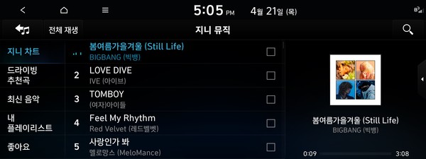 지니뮤직은 제네시스 등 프리미엄 차급에 먼저 제공했던 서비스를 제네시스 G70, 현대자동차 아반떼, 기아 EV6 등 기존 출시 차량 32종 대상으로 확대한다. (지니뮤직 제공)