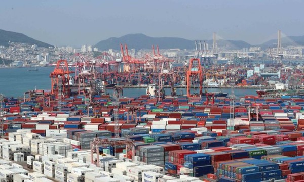 부산 남구 신선대부두(아래)와 감만부두(위).(뉴시스 제공)