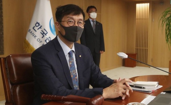 이창용 한국은행 총재가 25일 오전 서울 중구 한국은행에서 금융통화위원회를 주재하고 있다.(뉴시스 제공)