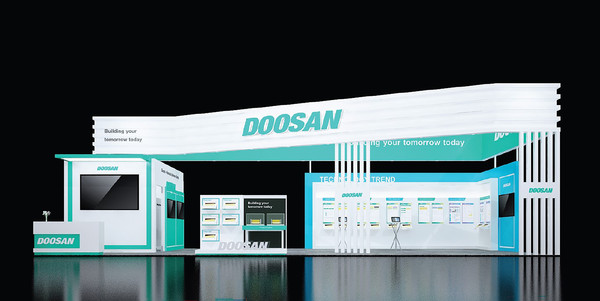 KPCA 2022에 참가한 (주)두산의 부스 랜더링 이미지 (두산 제공)