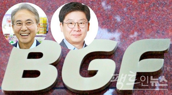 BGF리테일의 지난해 실적이 주춤했지만, (오른쪽부터)민승배 신임 대표이사 사장이 배당률을 늘려 사주인 홍석조 회장에 충성한다. [사진=스페셜경제, 뉴시스]