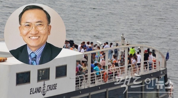 박성수 이랜드그룹 회장. 이랜드가 한강에서 운항하는 이랜드 크루즈. [사진=팩트인뉴스, 뉴시스]