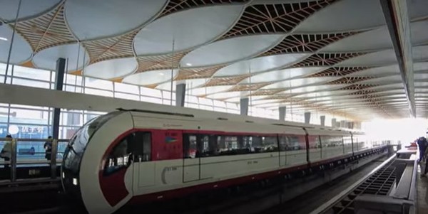 중국 베이징의 자기부상 S1선 지하철. 이 노선은 2011년 착공해 2017년에 개통됐다. [출처: 바이두]